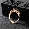 Sace Gems Кольцо из медного сплава с зеленым цирконом, женское свадебное обещание, подарок для вечеринки