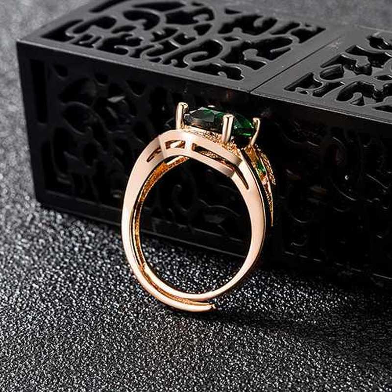 Sace Gems Кольцо из медного сплава с зеленым цирконом, женское свадебное обещание, подарок для вечеринки