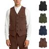 Вельветовый жилет для мужчин, ретро, на пуговицах, жилет, повседневный, вельветовый жилет, легкая верхняя одежда