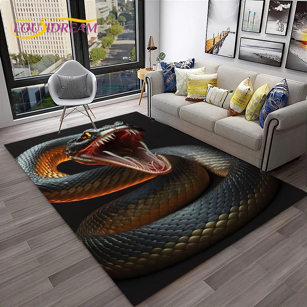 Готический змей Viper 3D Python Змеиный ковер ковер для дома Гостиная Спальня Диван Коврик Декор, детский коврик Нескользящий напольный коврик