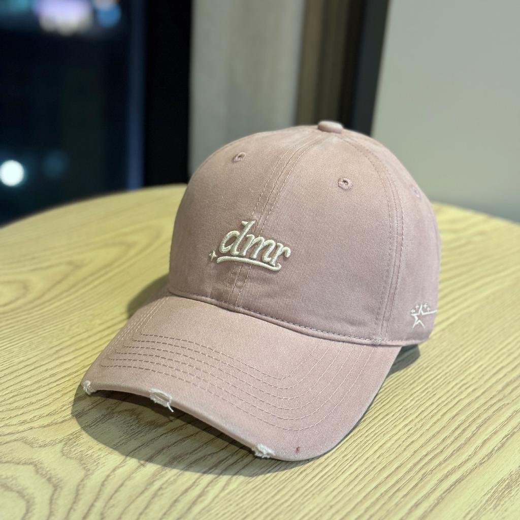 Korean Style dmr Small Letter Washed Soft Top Baseball Cap for Women, Versatile for Street Outings, Korean Style, Trendy for Students and Couples