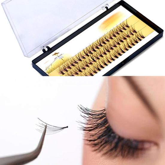 Женщины Pro Makeup 60 шт. кластеры красоты ресницы прививки поддельные накладные ресницы