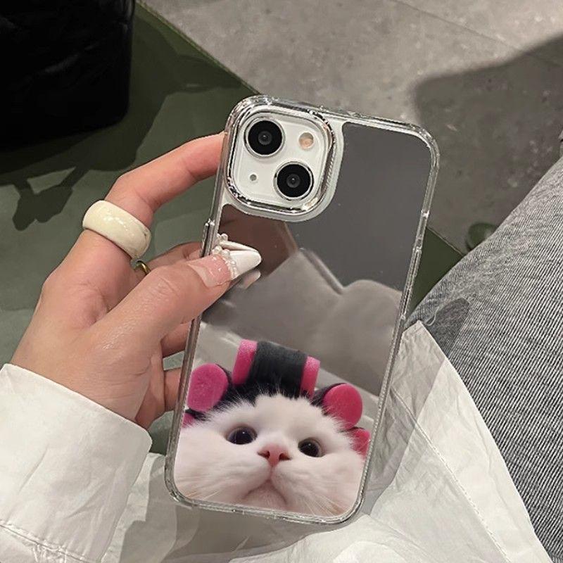 Милый кот с кудрявыми волосами iPhone11promax Apple 11 чехол для мобильного телефона 11 косметическое зеркало 11 женщины 11 противоударный 11