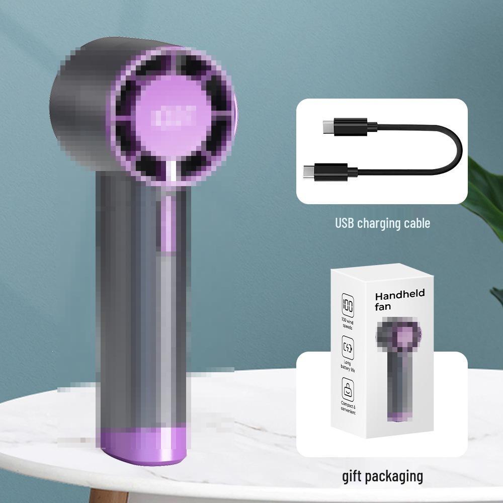 High-Speed 100-Speed Handheld USB Rechargeable Mini Fan