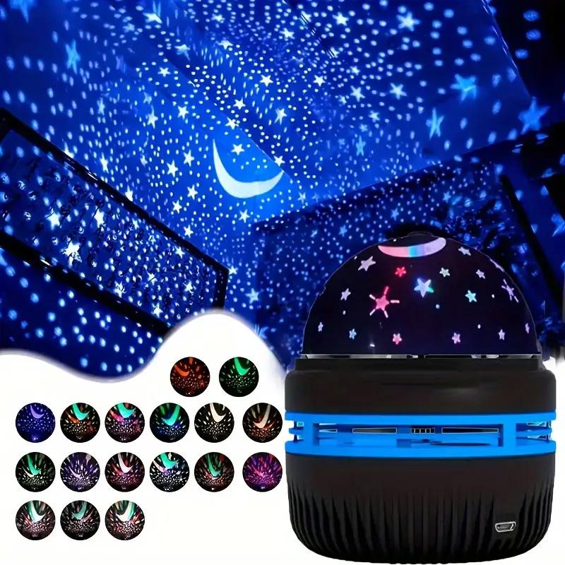 Colorful Starry Sky Projector Light – Moon & Star Magic Ball Night Lamp for Bedroom Kids Room Home Atmosphere Decor