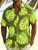 Men's Neon Tropical Floral Print Casual shirt, Personalized Summer style, Suitable For Night travel, Pool Parties And Daily Wear