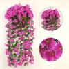 1pc Fake Hanging Flowers  Artificial Violet Ivy Flowers Plant for Outside Outdoor Patio Garden Porch Wedding Home Decorations