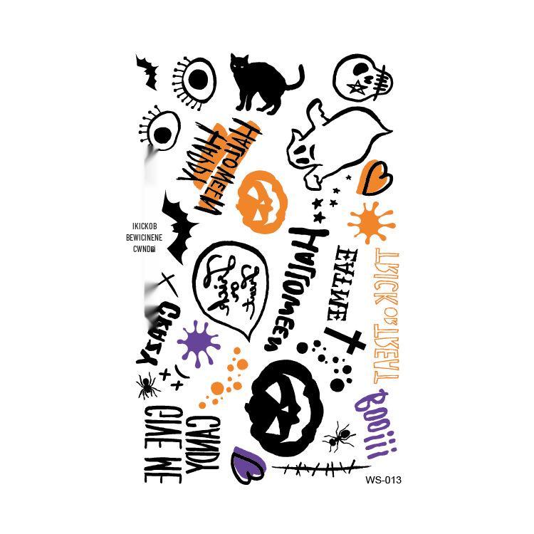 Водонепроницаемые реалистичные тату-наклейки на Хэллоуин