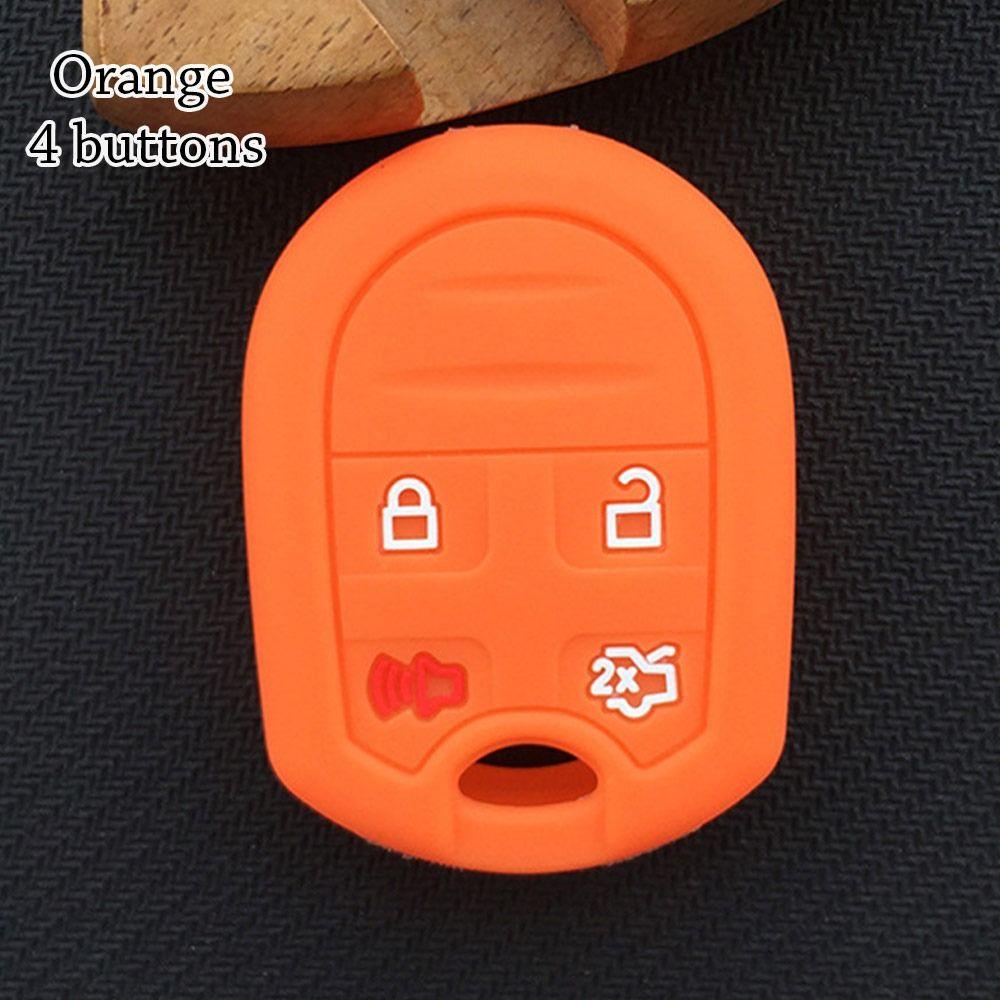 4/5 Buttons Silicone Case Durable Car Key Shell Accessories Car Key Cover for Ford Car