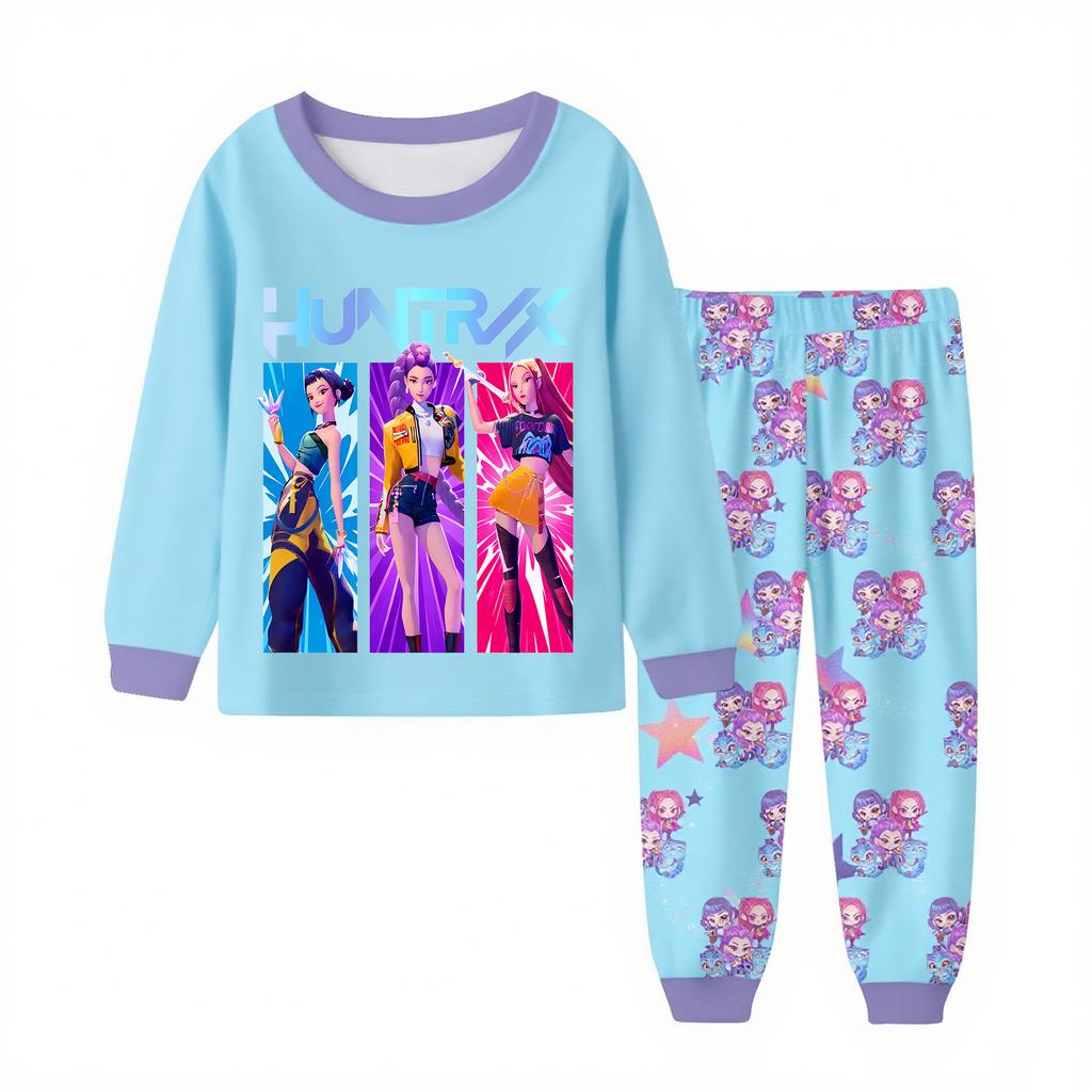 Children's Fashion Suit Skirt Round Neck Long Sleeve Top Pants