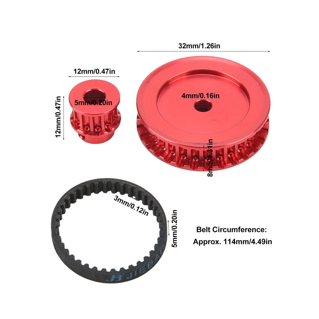 12T 30T Belt Drive Gears System Replacement for 1Celsius10 RC Crawler Car Upgrade Parts