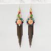 Ethnic Style Purely Handmade Long Fringed Earrings Bohemian Retro Temperament Earrings Women