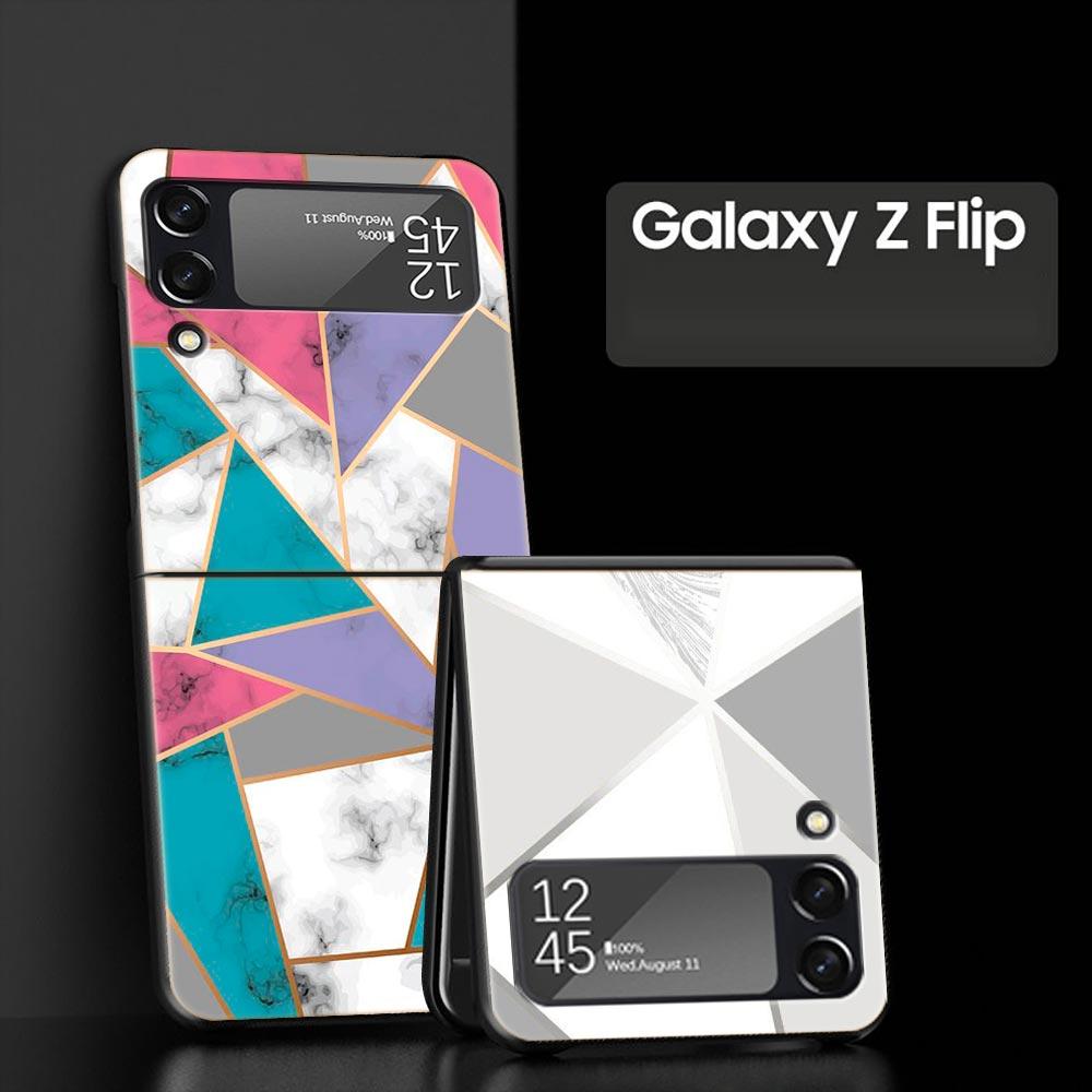 Роскошный подарочный чехол для телефона Samsung Galaxy Z Flip 4 Fold Black Hard Shell для Samsung Z Flip 3 5G Cover Couqe Cute Marble Fashion