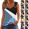 Womens Tank Top V Neck Basic Printed Casual Flowy Summer Sleeveless Deep Side Cut Tops For Women