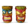 Tiki Head Garden Decor with Solar Light Outdoor Tiki Statue Garden Decor Hawaiian Tiki Ornament for Luau Party Bar Decor