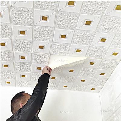 5 шт. 70x70 см 3D стикер стены стерео потолочная панель украшение крыши самоклеющиеся пенопластовые обои