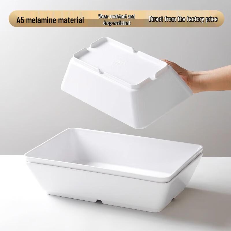 Утолщенная меламиновая прямоугольная витринная тарелка для деликатесов