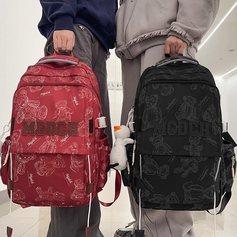 School Bag College Student Girl High School Student Burgundy Male Backpack Junior High School Student Elementary School Student
