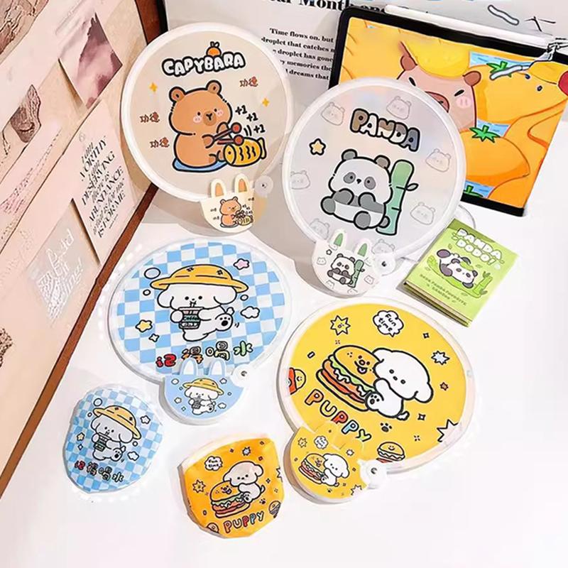 Портативный мультяшный складной веер Kawaii креативный складной веер прохладный летний ручной веер летающий диск карманный тканевый веер подарки для детей