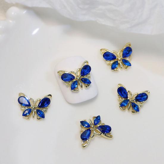 10 шт. украшения для ногтей сияющие легкие вставки трехмерные яркие цвета DIY сверкающие бабочки украшения для ногтей маникюрные дизайны поставка для салона красоты