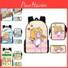 Pattern Lankybox Cartoon Backpack Shoulder Bag Pencil Case Three Piece Set