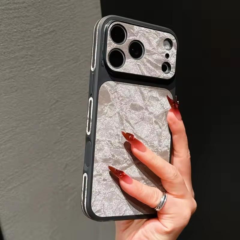 Роскошный бампер с узором заснеженных гор для iPhone 17 16 15 14 13 Pro Max Ударопрочный Большой вырез под камеру Матовый frosted чехол для телефона