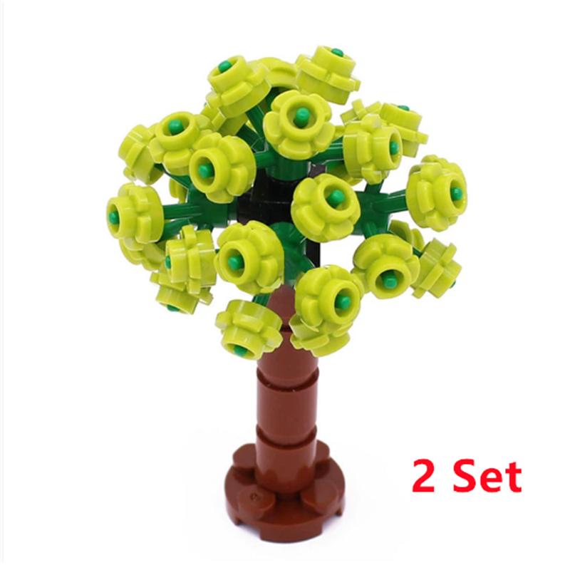 Buildings Blocks Tree Flower Sets City Plant Garden Bonsai Forest Natural City Street View Park Jungle MOC Model Toys For Kids