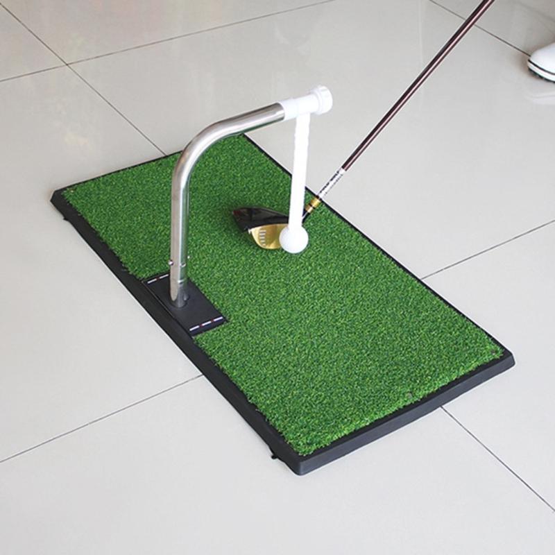 Durable Golf Swing Practice Trainer Adjustable Golf Hitting Aid Simulators Golf Swing Training Mat Golfing Accessory
