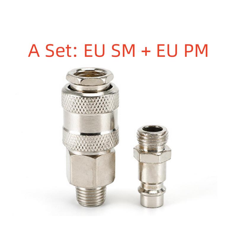 3-in-1 Quick Release Pneumatic Connector Rapidities for Air Hose Fittings Coupling Compressor Accessories European Standard