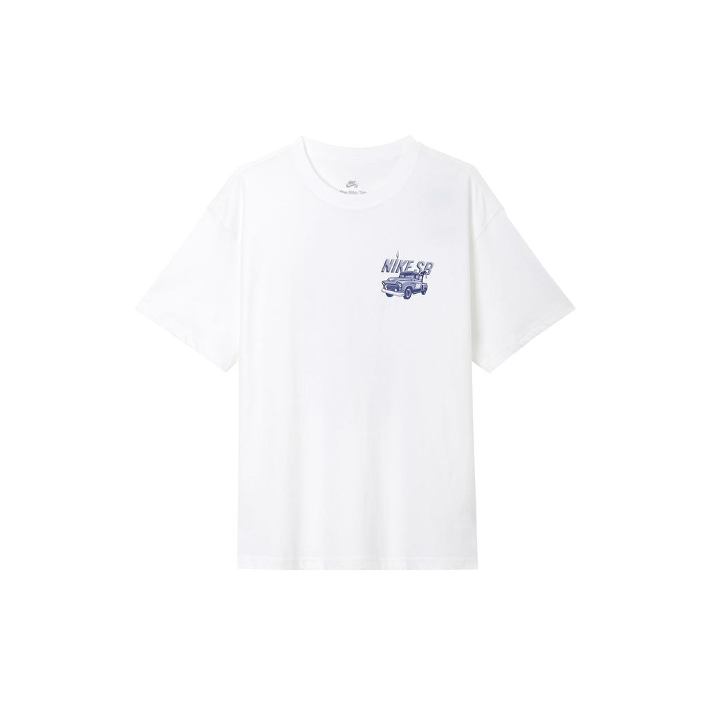 Nike Футболка Скейтборд Свободного Кроя с Логотипом SB Мужские Топы Белый HJ0821100