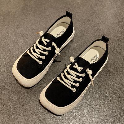 Холщовые лоферы с широким носком и квадратным носком, женские кроссовки на шнуровке для отдыха, обувь на платформе с леопардовым принтом и зеброй, студенческие кроссовки