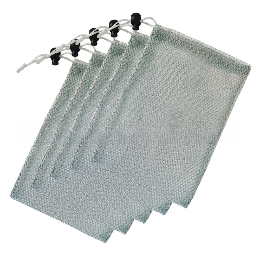 with Cord Lock Closure Small Mesh Bags Durable Black Pouch Mesh Drawstring Bags for Beach Games