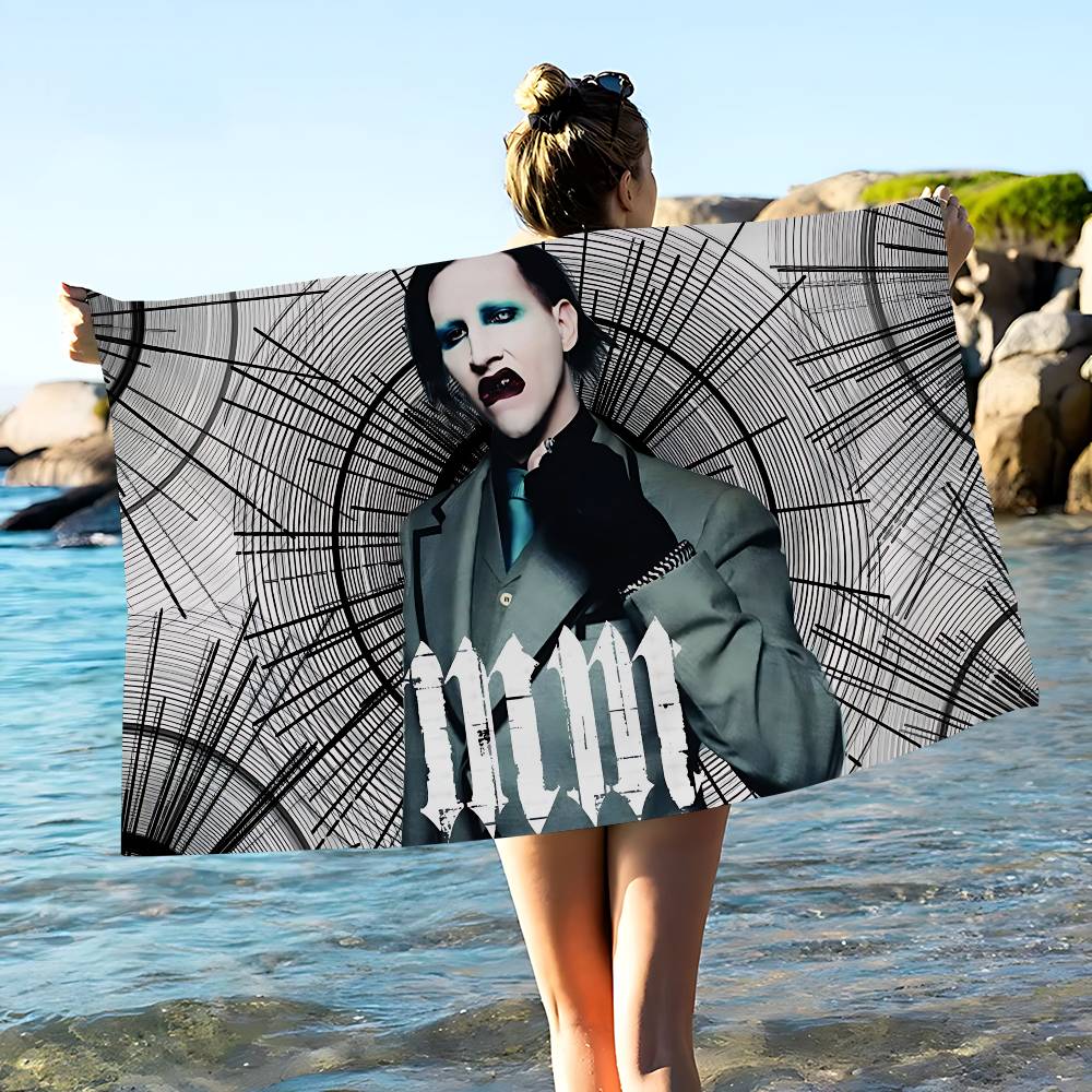 Пляжное полотенце из микрофибры Rock Band M-Marilyn M-Manson, быстросохнущее, для пляжа, бассейна, путешествий, йоги