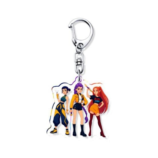 Witch Hunters Keychain Rich Character Modeling Lightweight Portable Key Chain Vibrant Color Anime Girl