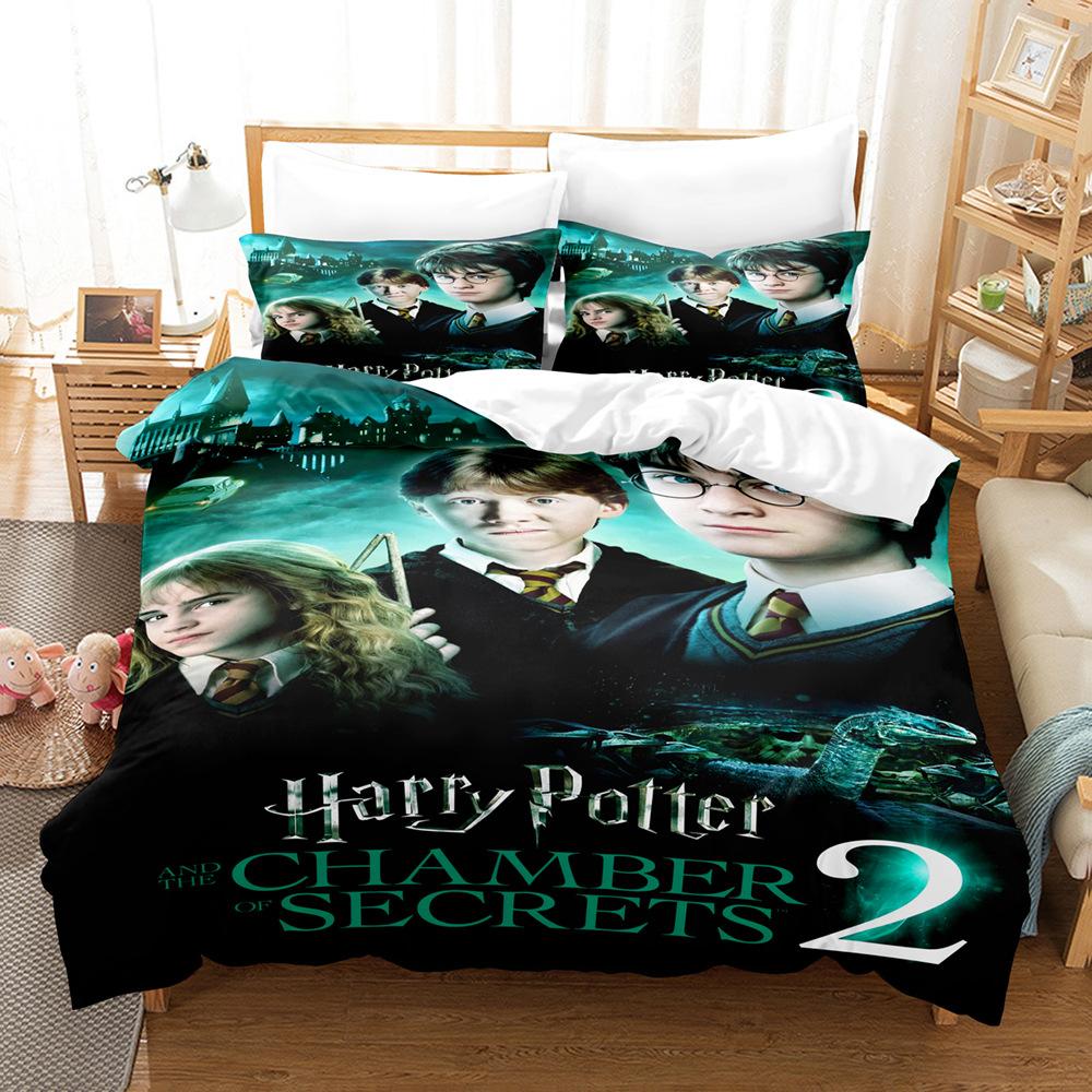 Harry Potter Three-Piece Quilt Cover 3D Digital Printing Home Textile