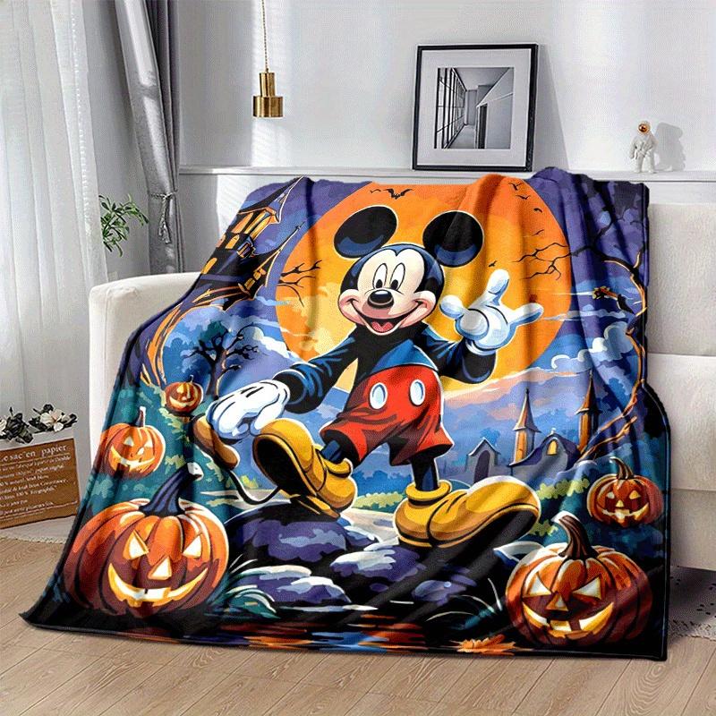1pc Mickey Halloween Printing Blanket - Soft, All-Season Throw for Office Blanket, | Personalized Gift with Adorable Cartoon Design