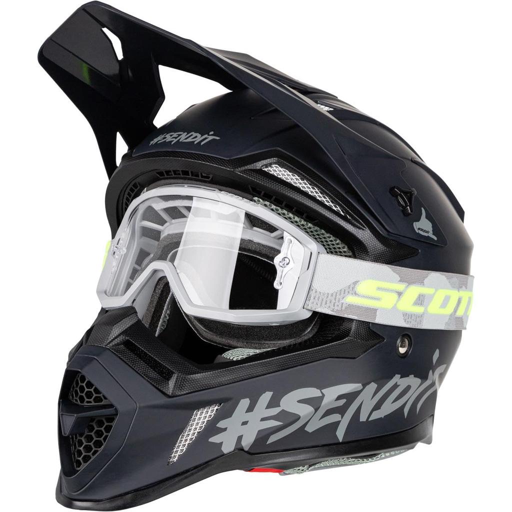 Scott 285537-7697113 Split OTG Goggles, Light Grey/Neon Yellow with Clear Works Lens