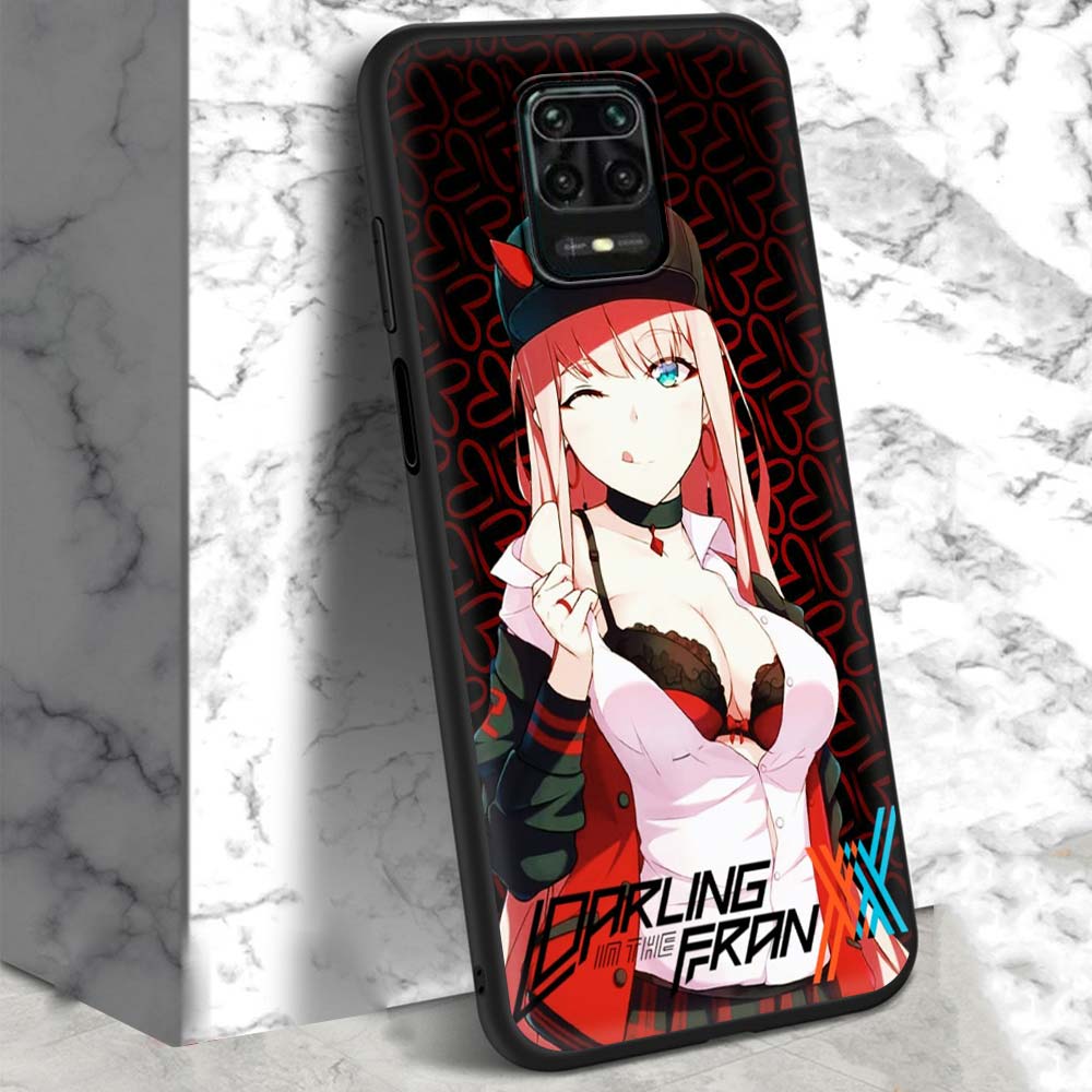 02 Zero Two Anime Darling In The Franxx Case For Xiaomi Redmi Note 9S 9 8 7 10 Pro 8T 9C 9A 8A Black Silicone Phone Cover Sac