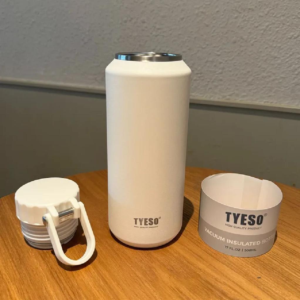 Спортивная бутылка для воды Tyeso большой емкости с термосом и удобной чашкой для мужчин и женщин с ручкой, переносная дорожная кружка для питья