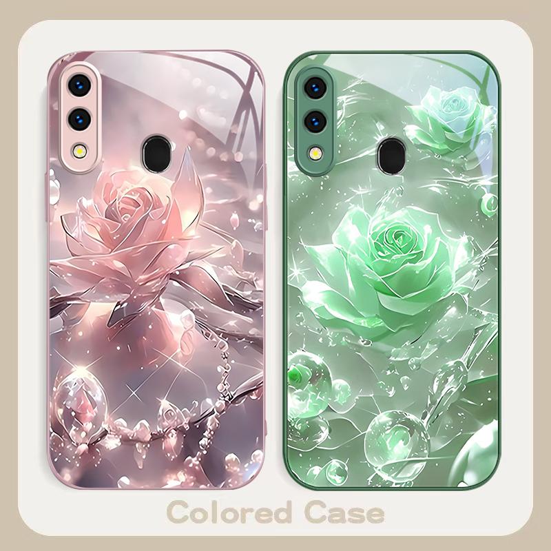 Розы цвета ледяного кристалла Для Samsung A20 30 22 23 24 25 26 31 32 33 34 35 42 50 51 52 53 54 55 56 70 71 72 73 стеклянный чехол для телефона