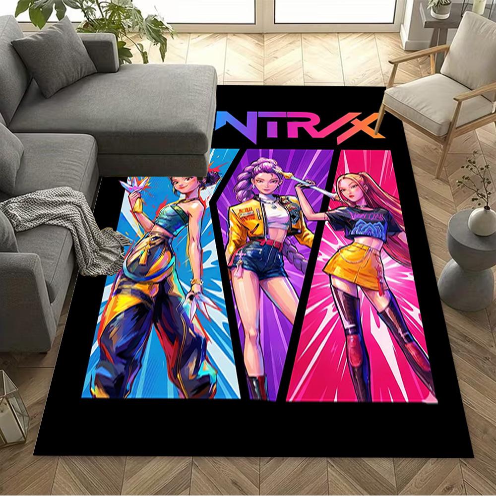 1pc k-pop demon hunters rug home carpet design for bedroom gift
