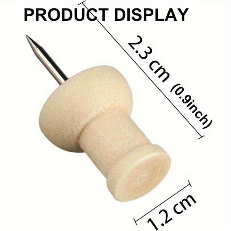 50Pcs Wooden Pushpin with Storage Box Decorative Pushpin Wooden Pushpin Is Used for Decoration of Billboard Process Items