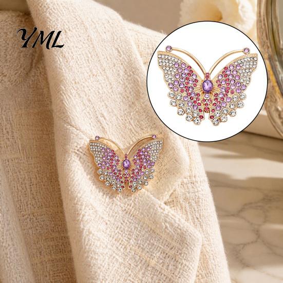 Alloy Insect Pin Rhinestone Butterfly Brooch for Women, Vintage Lapel Pin, Daily Wear Decorative Accessory Clothes Scarf Shawl Dress Bag Clothing