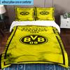 3pcs Borussia Dortmund Printed Bedding Set Duvet Cover Closure Includes 1 Duvet Cover & 2 Pillowcases Bedding Sets Home Decor Gifts