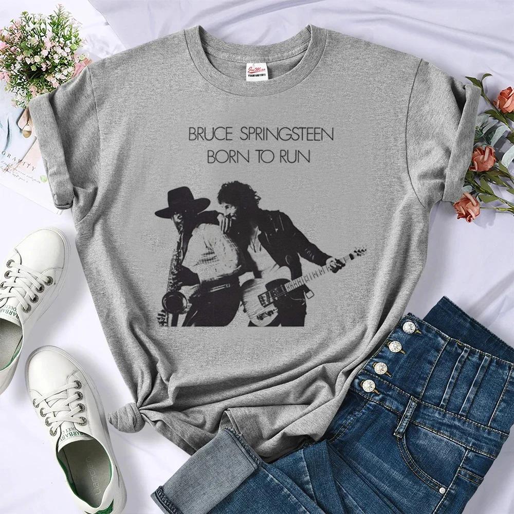 Bruce Springsteen Tshirt Women Japanese Tshirt Girl Comic Clothes