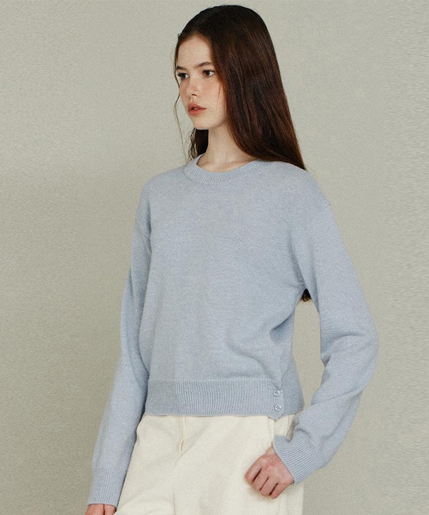 ITOV SEOUL Slit Button Round Knit Sb
