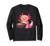 Axolotl Eat Ramen Cute Anime Eat Noodles Japanese Long Sleeve T-Shirt