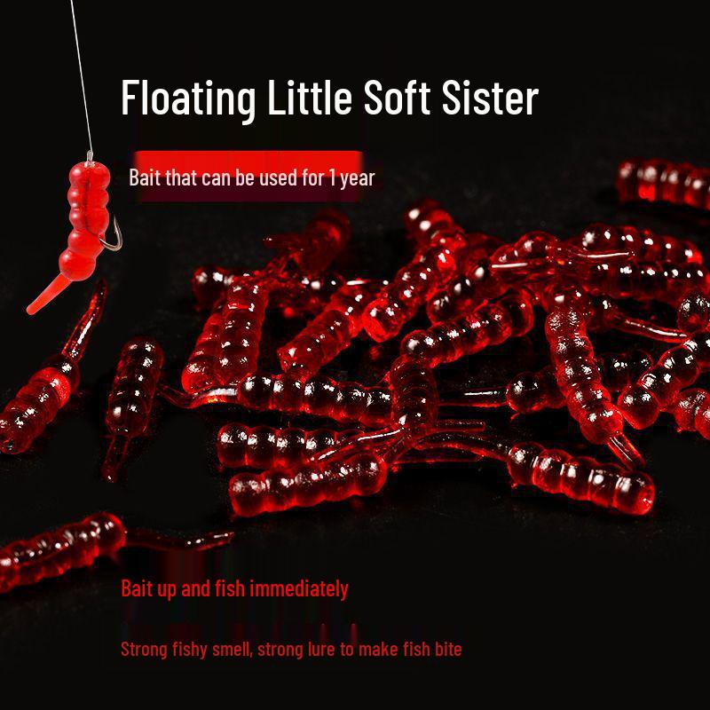 Динамичная мягкая приманка-опарыш, плавающая: Вкус белой кукурузы, Запах красного червя