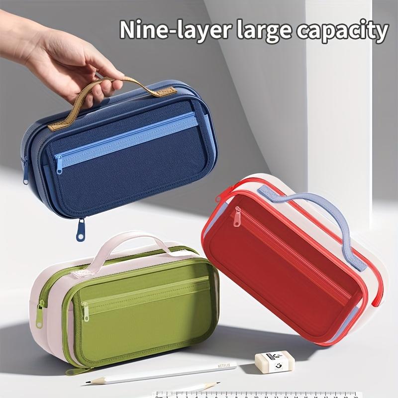 Nine Layer Large Capacity Portable Pencil Case Durable Multi Color Stationery Organizer Multifunctional Storage Pouch Students