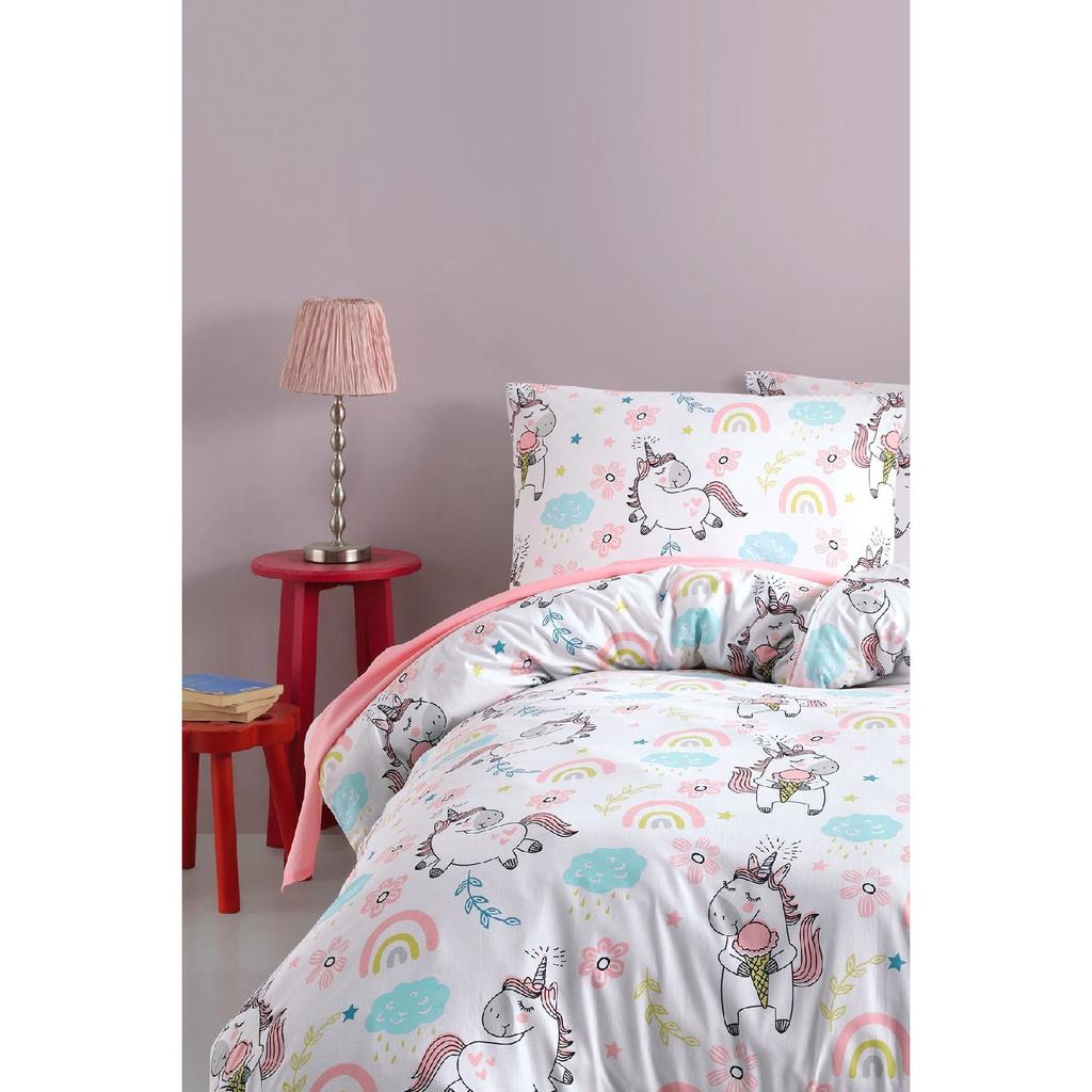 Unicorn 100% Cotton Single Duvet Cover Set
